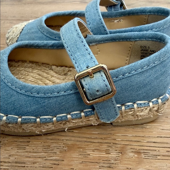 Janie and Jack Chambray Blue Espadrille Ballet Flat Baby/Toddler size 5 - Picture 5 of 6